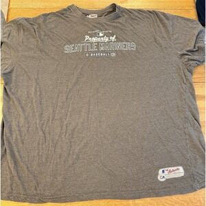 Seattle Mariners Mens 6XL TShirt Gray Short Sleeve Property Of Mariners Majestic